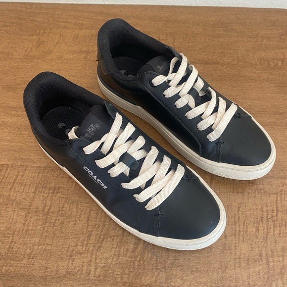 Coach Women’s Clip Black and White Sneakers 7 - Picture 1 of 6